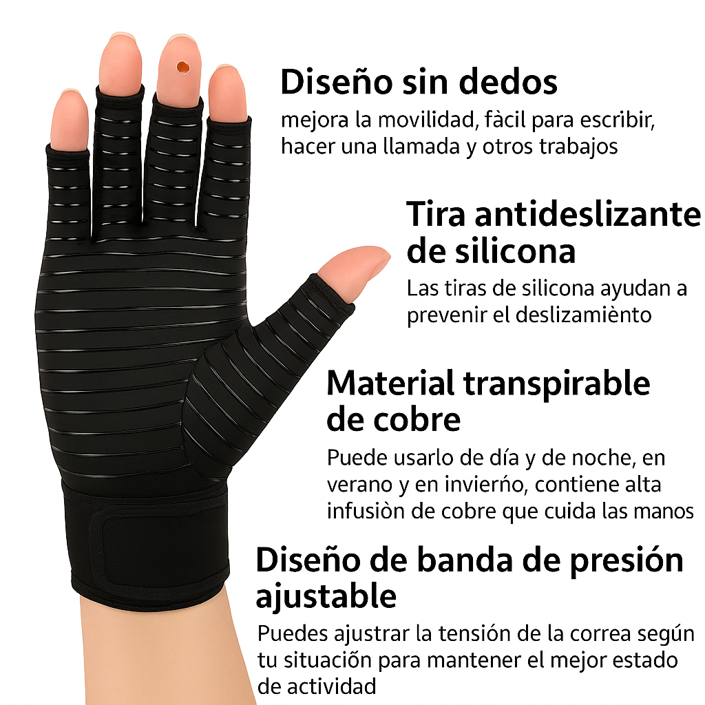Guantes de Comprensión Anti-dolor para Artritis y túnel carpiano + Ajustable (2 en 1)_El Original