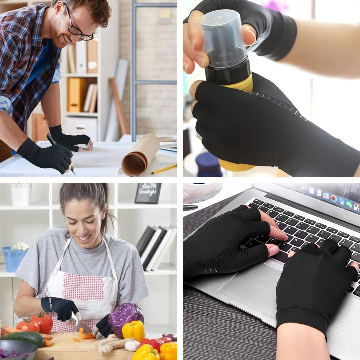 Guantes de Comprensión Anti-dolor para Artritis y túnel carpiano + Ajustable (2 en 1)_El Original