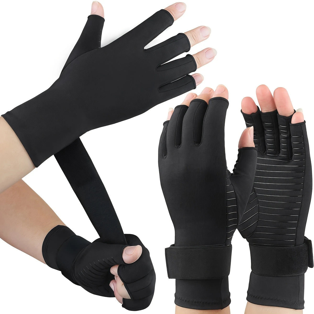 Guantes de Comprensión Anti-dolor para Artritis y túnel carpiano + Ajustable (2 en 1)_El Original